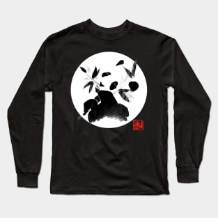 panda for black background Long Sleeve T-Shirt